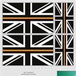 Landing Designs Rescue 4x4 Response Lifeboat Mountain Flag Union Jack Sticker Thin ORANGE Line