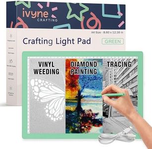 iVyne Corded Light Pad for Weeding Vinyl - A4 Light Box for Tracing and Drawing - Light Board for Tracing - Tracing Light Box for Diamond Painting, Weeding Vinyl, Sketching, Tracing (Green)