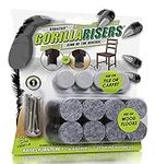 GorillaRisers CB251-8 Screw on Furniture Risers (8 Pack) Floor Protector Slider Legs Raise Chair or Table Height 1-1/4” or 1-1/2" (32mm - 38mm), Plastic & Felt Glide Combo, 1 Inch (25mm) Round, Black