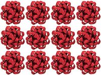 The Gift Wrap Company 4.5-Inch Large Metallic Bows, Pack of 12, Red Metallic