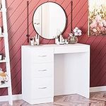 Vida Designs 3 Drawer Dressing Table Makeup Desk Riano Bedroom Furniture (White)