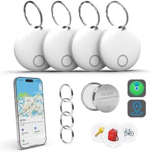 Air Tags-4 Pack GPS Tracker, Key Finder Bluetooth Luggage Tracker with Keychain, Works with Apple Find My (iOS Only), Item Locator for Key, Wallet, Suitcase, Bags, IP67 Waterproof, Battery Include