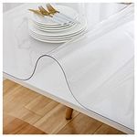 LAVOUP Table Protecter Clear PVC Wipeable Table Cover Cloth Waterproof For Home Kitchen 23.6 X 47.2 Inch (Transparent, 60 x120 cm)…