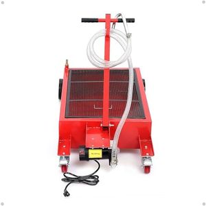 KYBOLT 20 Gallon Oil Drain Pan with Electric 110V Pump & 8 Ft Hose, T Folding Handle & Low Profile Oil Drain Cart for Truck Cars SUVs, Metal, Red