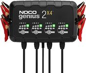 NOCO GENIUS2X4, 4-Bank, 8A (2A/Bank) Car Battery Charger, 6V and 12V Automotive Battery Charger, Battery Maintainer, Trickle Charger and Desulfator for AGM, Lithium, Motorcycle, and RV Batteries