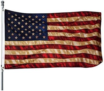 Homissor Vintage American Flag - Tea Stained American Flags - 3x5 Outdoor Rustic Old Style United States Banner Indoors for wall 4th of july (Tea Printed Star Flag)