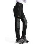 mosingle Waterproof Hiking Trousers Womens, Snow Ski Fleece Lined Walking Outdoor Fishing Insulated Soft Shell Winter Warm Pants #6081-Black-12