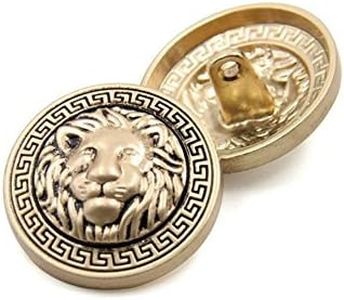 10PCS Clothes Buttons - Fashion Lion Head Sewing Button Round Shaped Metal Button Set for Men Women Blazer, Coat, Uniform, Shirt, Suit and Jacket (Gold, 25mm)