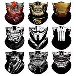 Neck Gaiter Mask for Men Women, Seamless Bandana Rave Face Cover Mask, Magic Face Scarf, Balaclava,Headband, Head Wrap-Motorcycle Cycling Festival Outdoors (B-Mix Skull)