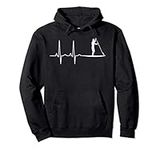 Stand Up Paddling Heartbeat Paddle Board Gift Idea Men Pullover Hoodie