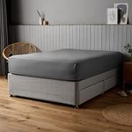 Silentnight Supersoft Single Fitted Sheet - Charcoal Grey Deep Fitted Bed Sheets with Elasticated Hems and Non Iron Fabric - Machine Washable and Hypoallergenic - Single 90 x 190cm - Charcoal Grey