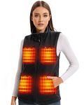 ARRIS Fleece Heated Vest for Women with 7.4V Battery Pack, Size Adjustable 8 Heating Zones Heating Clothing for Hunting Black