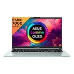ASUS Vivobook Go 15 (OLED), AMD Ryzen 5 7520U, 15.6" (39.62 cm) FHD OLED, Thin & Light Laptop (8GB/512GB SSD/Windows 11/Office 2021/Backlit Keyboard/Green Grey/1.63 kg), E1504FA-LK523WS