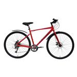 CRADIAC - Machine X | 8 Speed Aluminium Hybrid Cycle 8 Geared Bicycle for Men with Rigid Fork & Hydraulic Disc Brake Hybrid Bike | Ideal for 15+ Years, Unisex, Frame Size : 19.5 Inch, Metalic Red