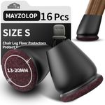 MAYZOLOP 16PCS Silicone Chair Leg Floor Protectors, Black Chair Leg Caps for Tilt Chair Legs, Hardwood Floor Protectors with Felt Pads (Fit:16-19mm)