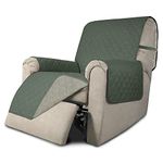 Easy-Going Recliner Chair Slipcover Reversible Sofa Cover Water Resistant Couch Cover Furniture Protector with Elastic Straps for Pets Dog (Recliner 22 inch, Greyish Green/Beige)