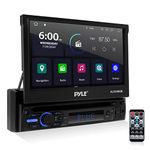 Car Stereo Video Receiver - Multimedia Disc Player, BT Wireless Streaming, Hands-Free Talking, Motorized Fold-Out 7” Touchscreen Display, Multimedia MP4/MP3/USB/AM/FM Radio, Single DIN - PLTS79DUB