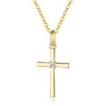 GAVU 14K Gold 925 Sterling Silver Cross Necklace for Women, Dainty Gold Necklace for Women