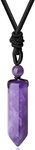 XIANNVXI Amethyst Crystal Necklace for Men Women Crystal Pendant Hexagonal Point Pendant Necklaces Natural Gemstones Adjustable Rope Reiki Women Mens Jewellery Necklace