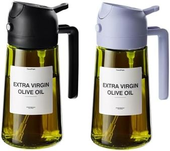 TrendPlain - Original 16oz/470ml Olive Oil Dispenser Bottle for Kitchen Gadgets and Air Fryer Accessories - Olive Oil Sprayer for Cooking w/Stickers - Black&Periwinkle