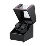 Mcbazel Double Automatic Watch Winder Box, Automatic Watch Display Storage Rotation Wristwatch Box with 2 Slots - Black/Red