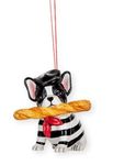 The Bridge Collection Frenchie Dog with Baguette Ornament - Home for The Holidays - Christmas Tree Ornaments - French Bulldog Ornament - Frenchie Ornament