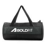 Boldfit Gym Bags for Men with Separate Shoe Compartment Unisex Duffle Bag for Carry & Travel Adjustable for Shoes Towel Duffel Sports Bag for Women & Men 20L - Black Grey
