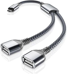 Basesailor USB C Male to Dual USB Female Cable Adapter 1FT,Thunderbolt 3 to Double Type A 2.0 OTG Splitter Cord Converter Multiple Hub for MacBook Pro,iPad Air 4 5 Mini 6,Microsoft Surface GO,Tab S8