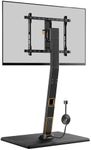 Perlegear Rolling TV Stand with Power Outlet, Tilt and Swivel Mobile TV Cart with Hidden Casters, Fits 30-70 Inch TVs, Height-Adjustable, 88 lbs Load Capacity, Max VESA 400x400mm, PGTVMC20