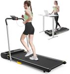 UREVO 2.5HP Walking Pad with Smart Rotary Console, 2 in 1 Treadmill Foldable with 3 HIIT Modes, 1-12KM/H Under Desk Treadmill with Double Shock Absorption for Home Office