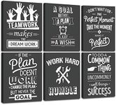 FRAMED Teamwork Wall Art for Office, Black and White Office Wall Decor In This Office Positive Wall Art for Office, Ready to Hang (Set of 6, 8x10 Inch, Framed)