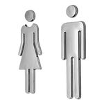 LOOM TREE Man&Woman WC Decals Toilet Signs Restroom Washroom Signage Plaque Silver