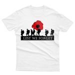 Lest We Forget Poppy Flower Remembrance Day Armed Forces Armistice Day Women Oversized Mens Kids Family T-Shirt Top|Oversized T Shirts|Boys T Shirts White XXL