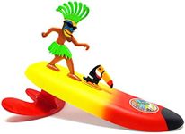 Surfer Dudes Legends & Surfer Pets Wave Powered Mini-Surfer, Pet and Surfboard Beach Toy - Teahupo'o Tiki and Toucan Tiki