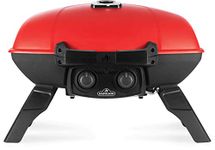 Napoleon TravelQ 285 Portable Gas Bbq Grill, Propane, Red Lid - TQ285-Rd-1-A – Two Burners, Cast Iron Cooking Grids, Comes with Drop-In Griddle, Ideal for Camping & Tailgating