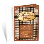 Prime Greetings Wife Birthday Card, Made in America, Eco-Friendly, Thick Card Stock with Premium Envelope 5in x 7.75in, Packaged in Protective Mailer