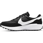 NIKE Men's Nike Waffle Debut Sneaker, Black White Orange Clear, 4.5 UK