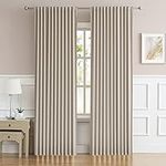 DUALIFE Warm Taupe Back Tab Curtains 84 Inches Long 2 Panels, Pinch Pleated Look Vertical Blinds Window Curtains for Patio Sliding Glass Door 70 inch Wide Privacy Draperies 70 x 84 inch, Rose Tan