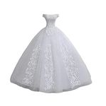 GOWNLINK White Full Christian Catholic Wedding White Ball Maxi Gown Wedding Dress in White Frock for Women with Extra Sleeves