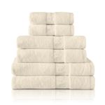 GC GAVENO CAVAILIA Bamboo Hand Towels 2 Pack - 500 gsm Highly Absorbent Towels For Bathroom (50x80 Cm) - 60% Bamboo, 40% Cotton Towels Bale Extra Soft - Cream