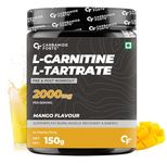 Carbamide Forte L carnitine L Tartrate 2000 mg Powder for Men & Women | Pre Workout l-carnitine Supplement - Mango Flavour - 150g