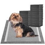 MIZOK Puppy Pads 60x60cm Dog Pads Activated Carbon Charcoal Odor-Control Dog Training Pads 6-Layer Standard Absorbency Puppy Training Pads with Leak-proof & Quick Dry Design, Disposable (50 Counts)