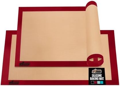 Gorilla Grip Non Stick Silicone Baking Mat Sheet, 2 Pack, Reusable Cookie Sheets Liner, Heat Resistant, No Oil Greasing Needed, Kitchen Oven Essentials, Food Grade and BPA Free, Half Sheet, Red
