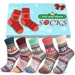 Thermal Socks, 5 PCS Nordic Ladies Gifts for Mum Daughter Women Christmas Stocking Fillers Presents for Grandma Nanny Girls Sister, for Her Xmas Winter Warm Bed Sock 4-7