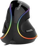 J-Tech Digital Ergonomic Mouse Wired - RGB Vertical Gaming Mouse with 5 Adjustable DPI Settings up to 4000 DPI, Computer Mouse for Carpal Tunnel, Removable Palm Rest and Thumb Buttons [V628R]