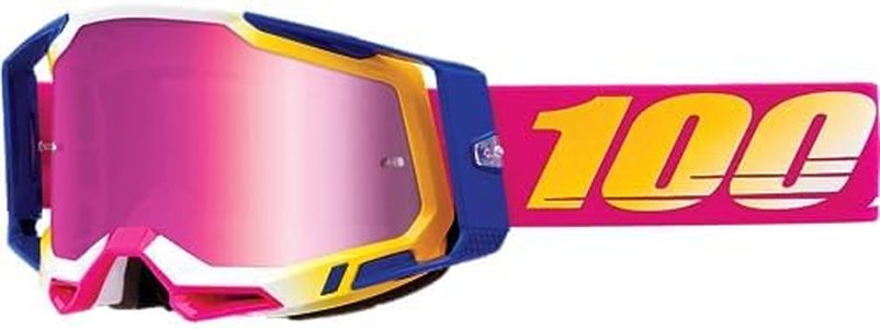 100% Racecraft 2 Mountain Bike & Motocross Goggles - MX and MTB Racing Protective Eyewear (Mission - Mirror Pink Lens)