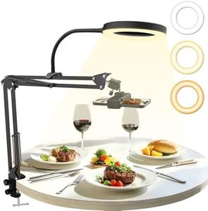 Overhead Ring Light Kit, 6‘’Ring Light Multifunctional Overhead Camera Mount, 360° Adjustable Articulating Arm Phone Mount for Video Recording, YouTube, TikTok, Live