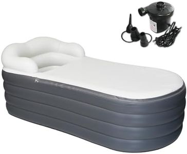 Baignoire gonflable pour adulte - Grande baignoire à glace portable - Spa - Baignoire de trempage avec housse à fermeture éclair (Gris foncé, 168x76x68cm)