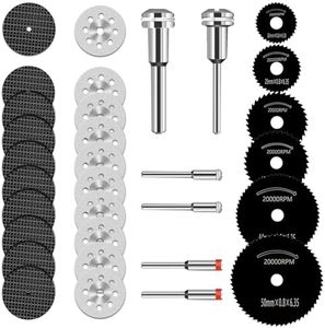 Cutting Wheel Set for Dremel Rotary Tool, HSS Circular Saw Blades, Resin Cutting Discs, 545 Diamond Cutting Wheels, 3 Different Cut off Wheels for Cutting Wood, Glass, Plastic, Stone, Metal, DIY Craft