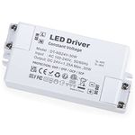 YAYZA! LED Driver 24V 30W, 240V to 24V Transformer, IP44 1.25A Low Voltage Power Supply, AC to DC Adapter, Constant Voltage for LED Strip Lights and Cabinet Lights, LED Bulbs, Ring Doorbell